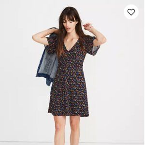Cross-Front Mini Dress in Garden Party